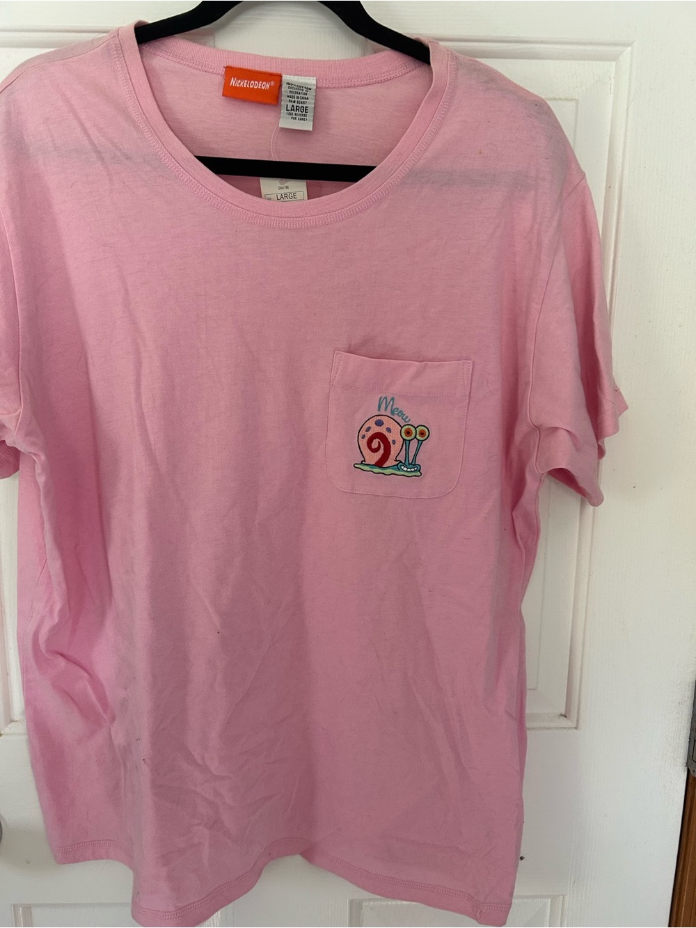 Nickelodeon SpongeBob SquarePants Gary the snail Light Pink Crewneck Tee